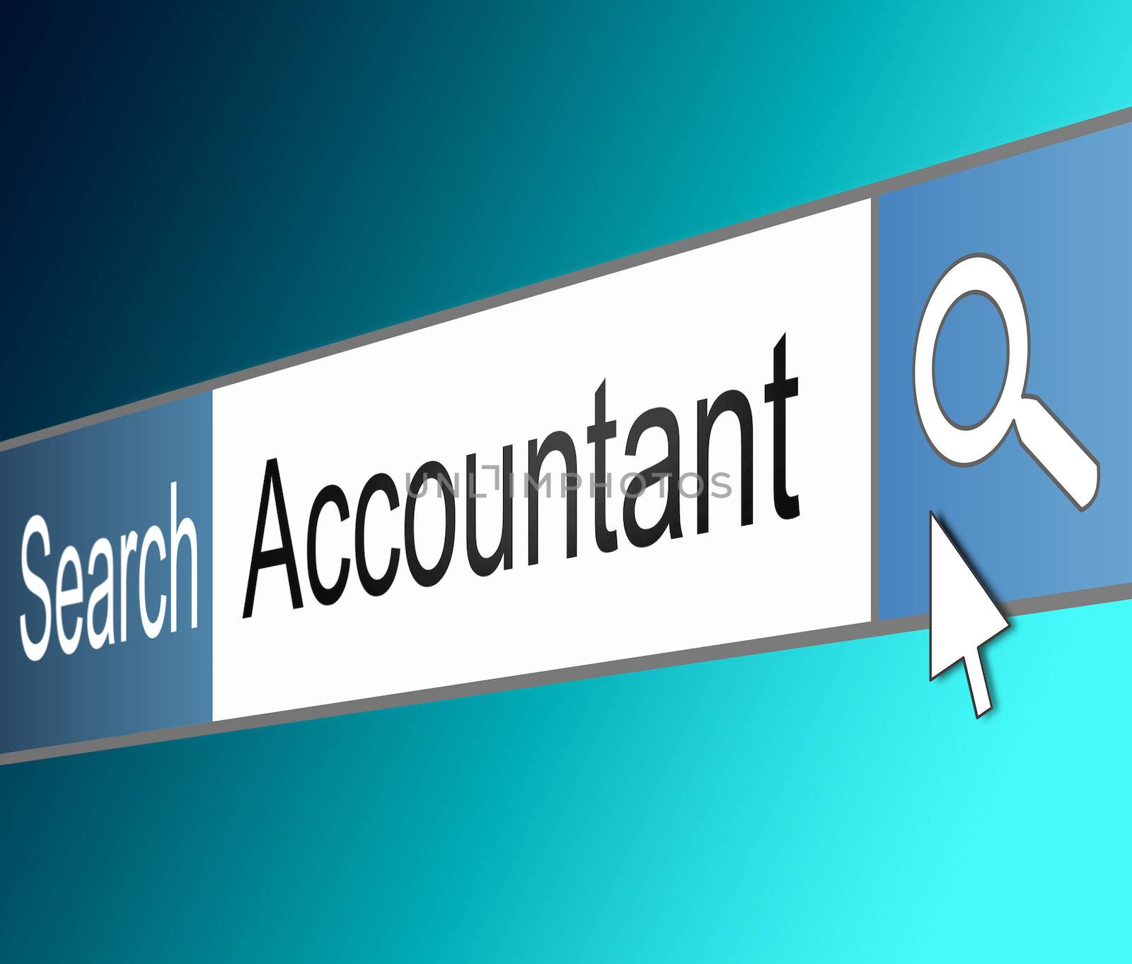 Illustration depicting a screen shot of an internet search bar containing an Accountant concept.