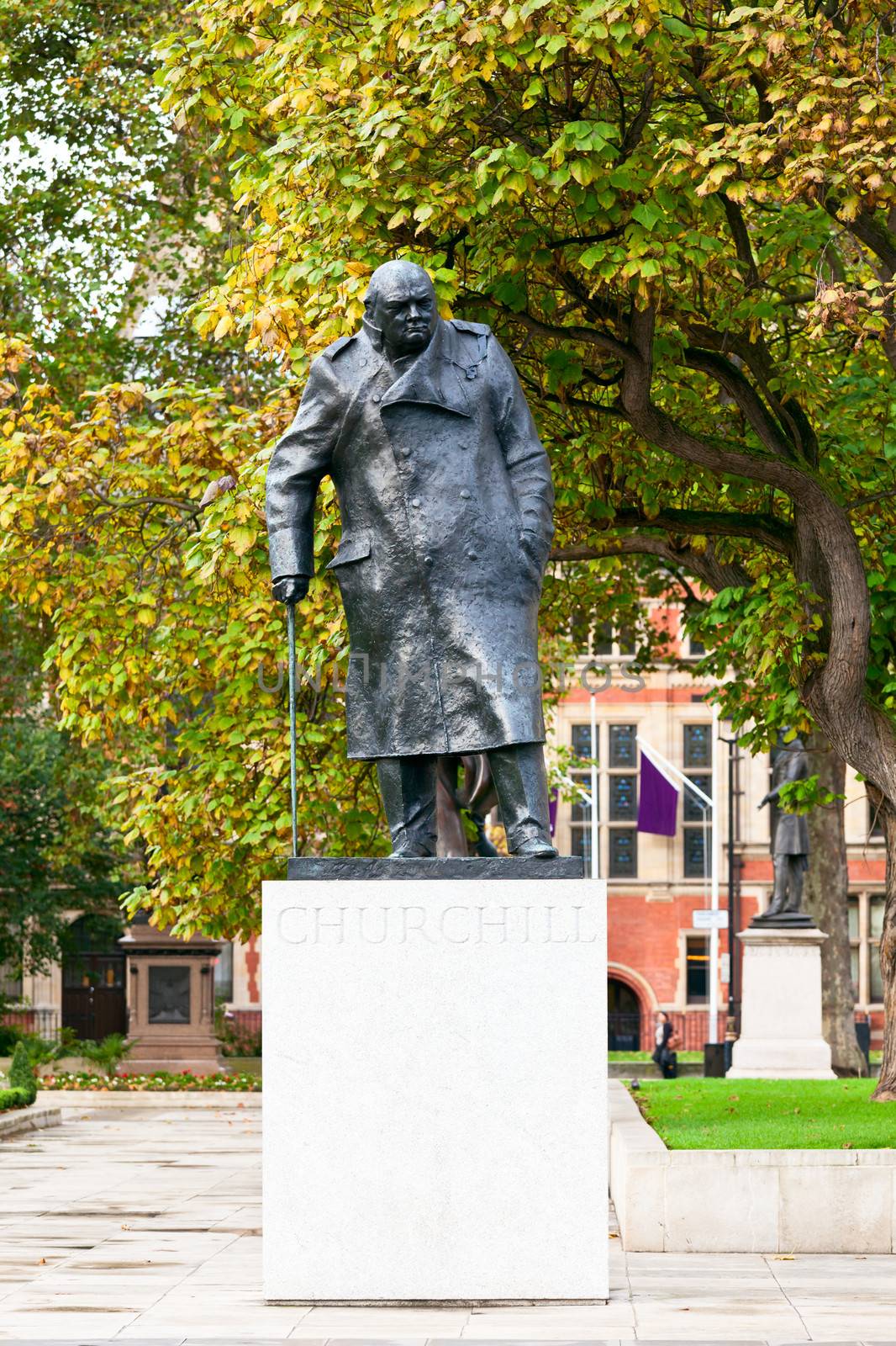 Statue of Winston Churchill in Parliament Square, London