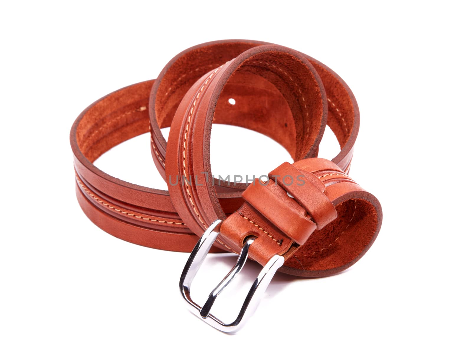 Man's fashion belt isolated on a white background