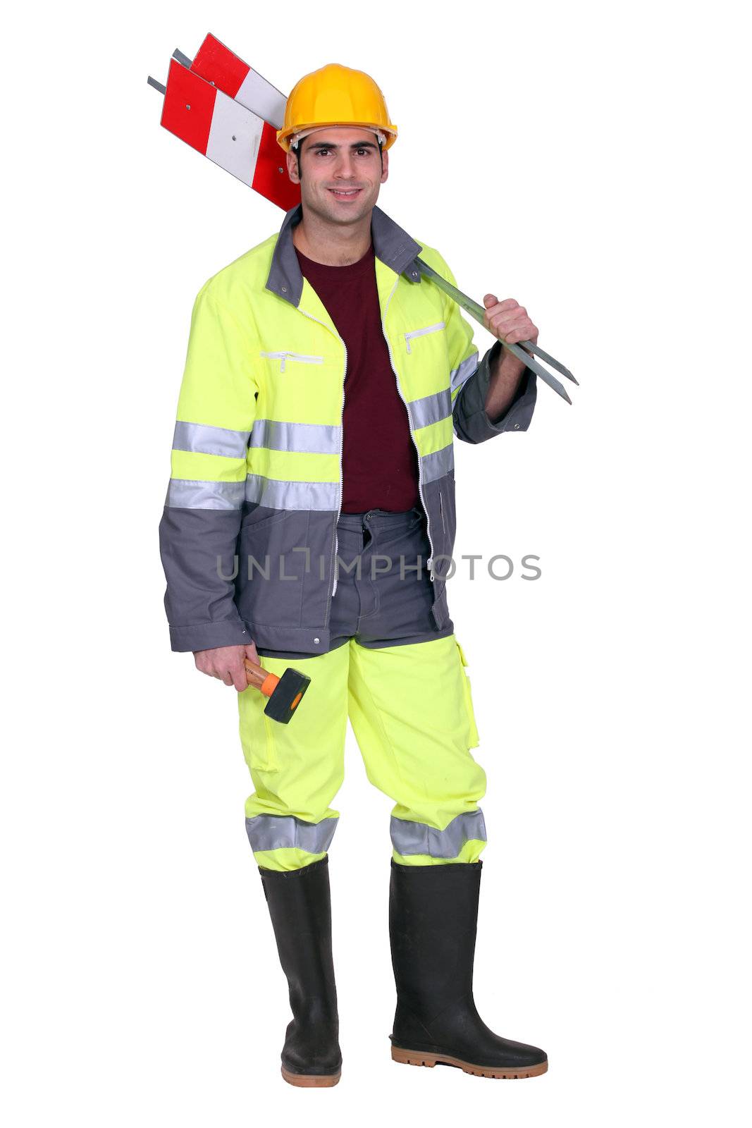 Road-side worker by phovoir