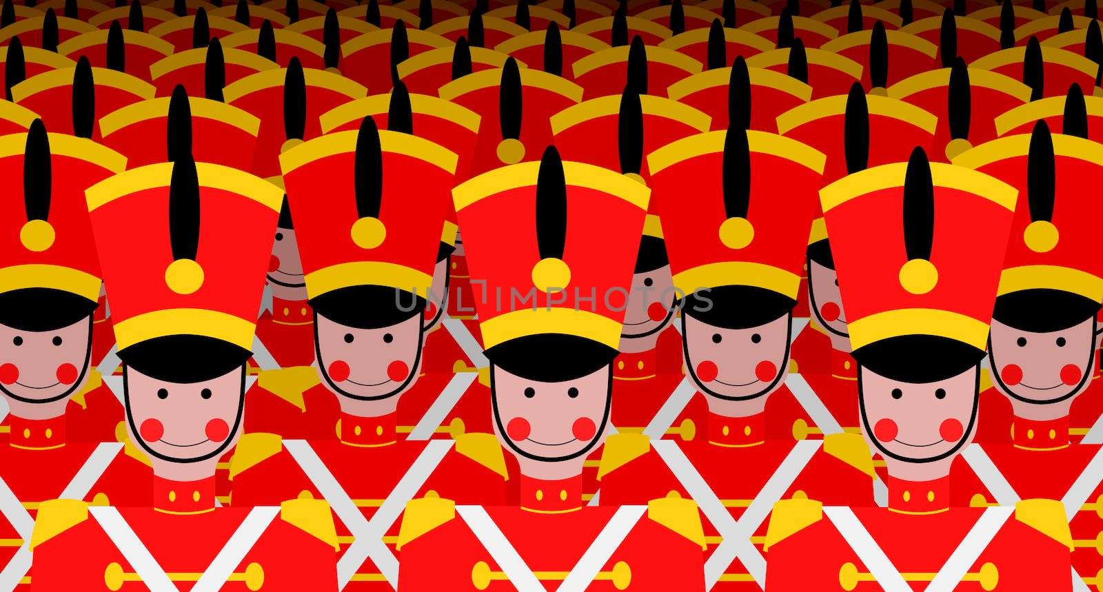 Illustration of lots of toy soldiers
