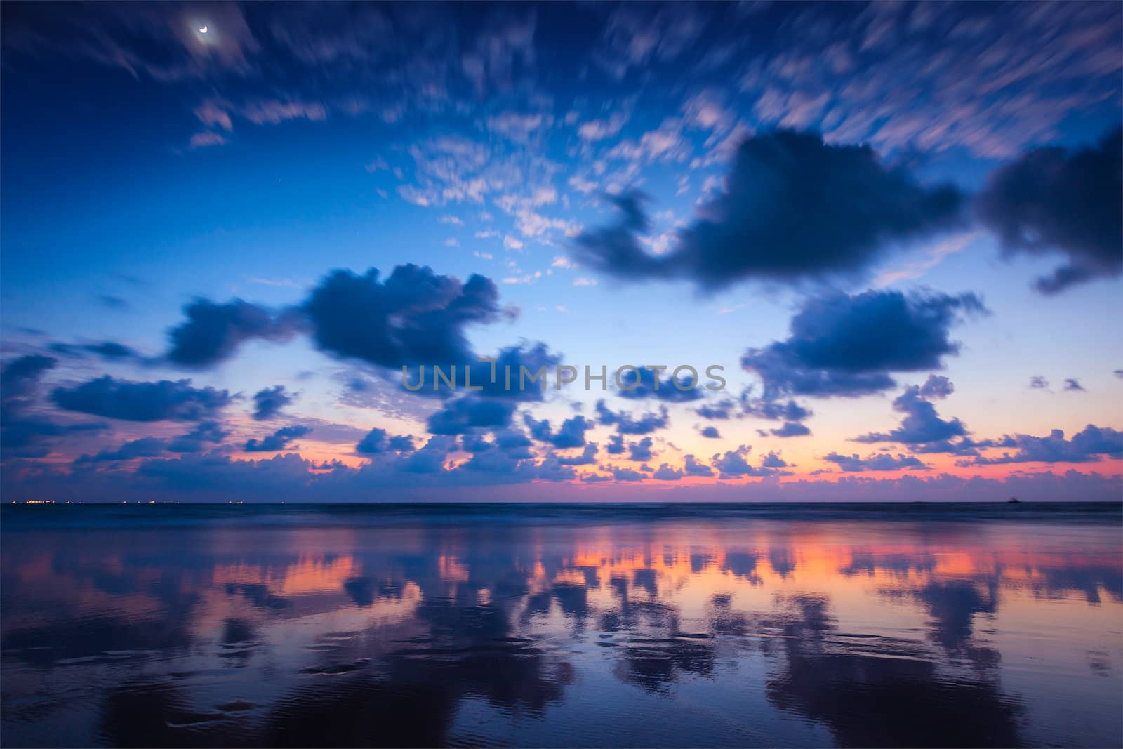 Sunset on Baga beach. Goa by dimol