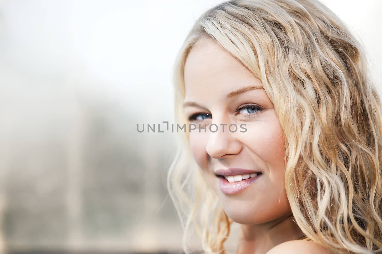 An image of a beautiful blonde woman portrait