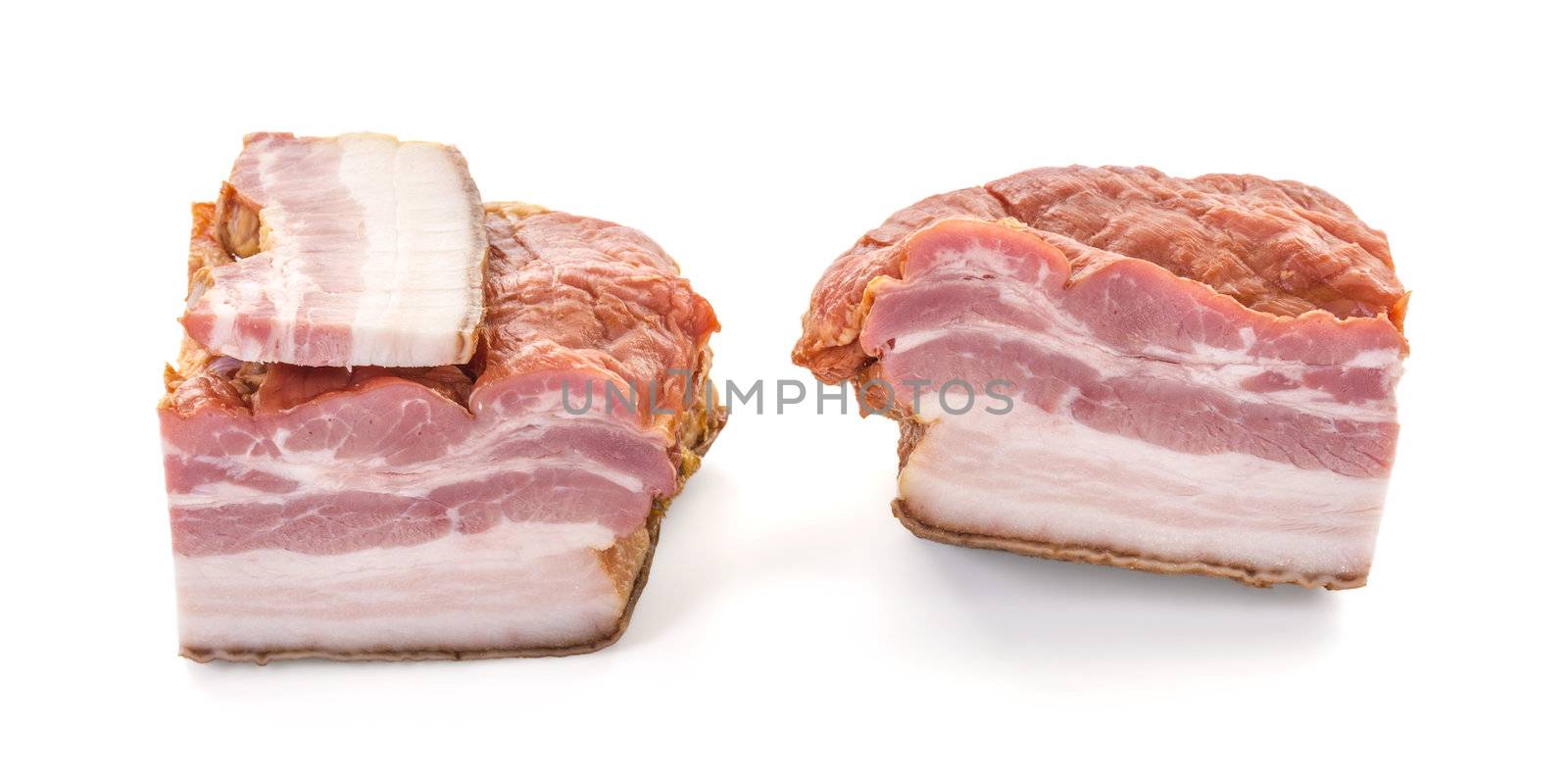 Three cuts of bacon Closeup by milinz