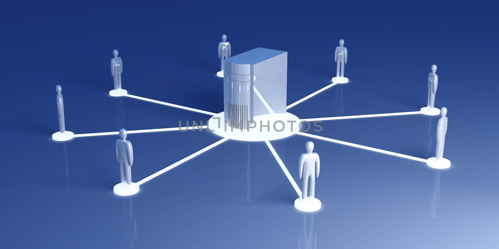 Connected People. 3D rendered illustration. 
