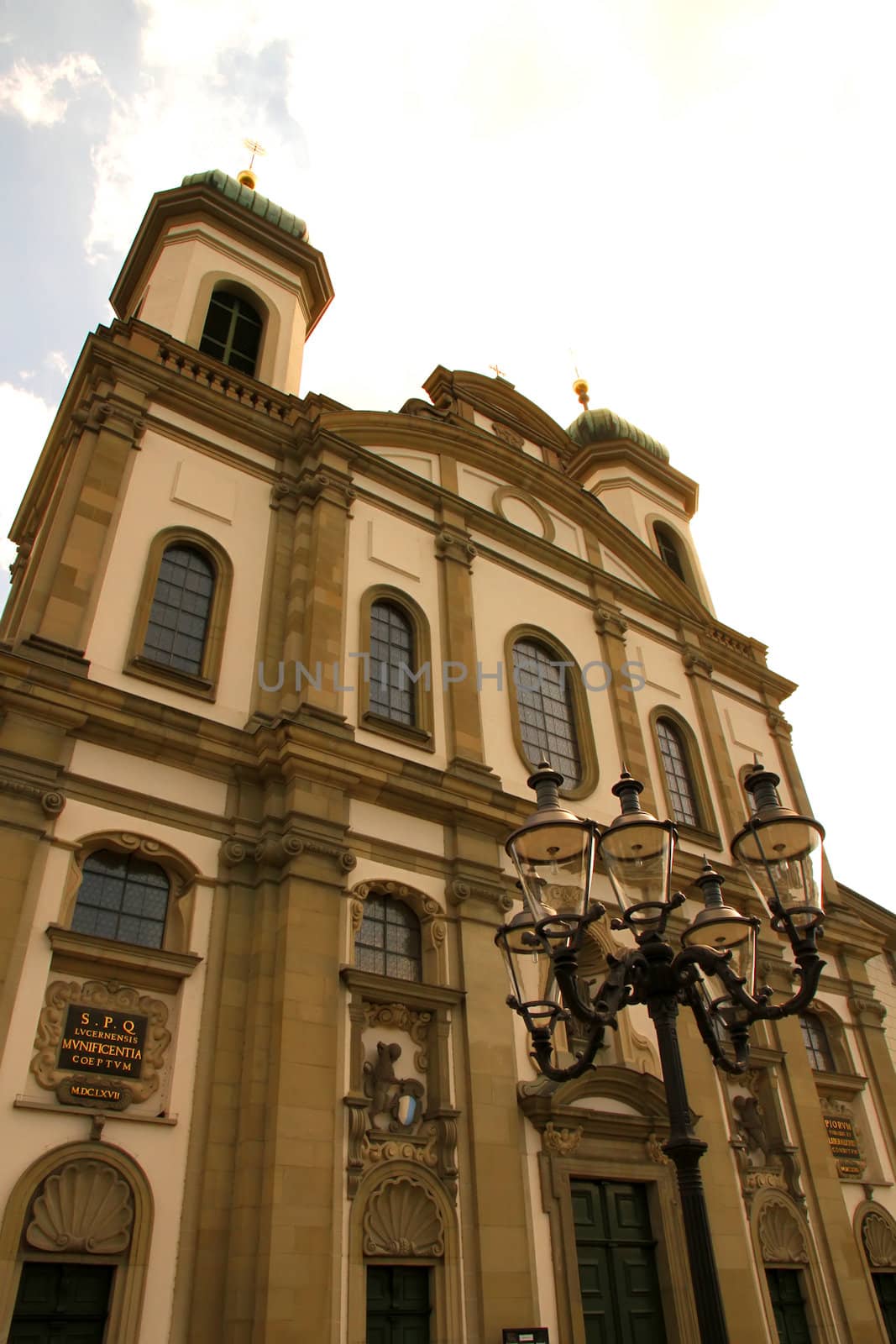 The Jesuit Church in Lucerne, Switzerland, Europe. The Church was built between 1666 and 1677.