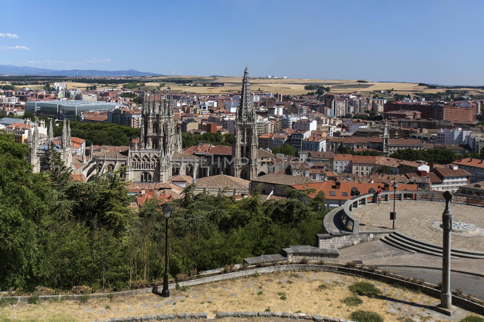 Burgos Cathedral and the city of Burgos in the Castilla y Leon region of northern Spain.