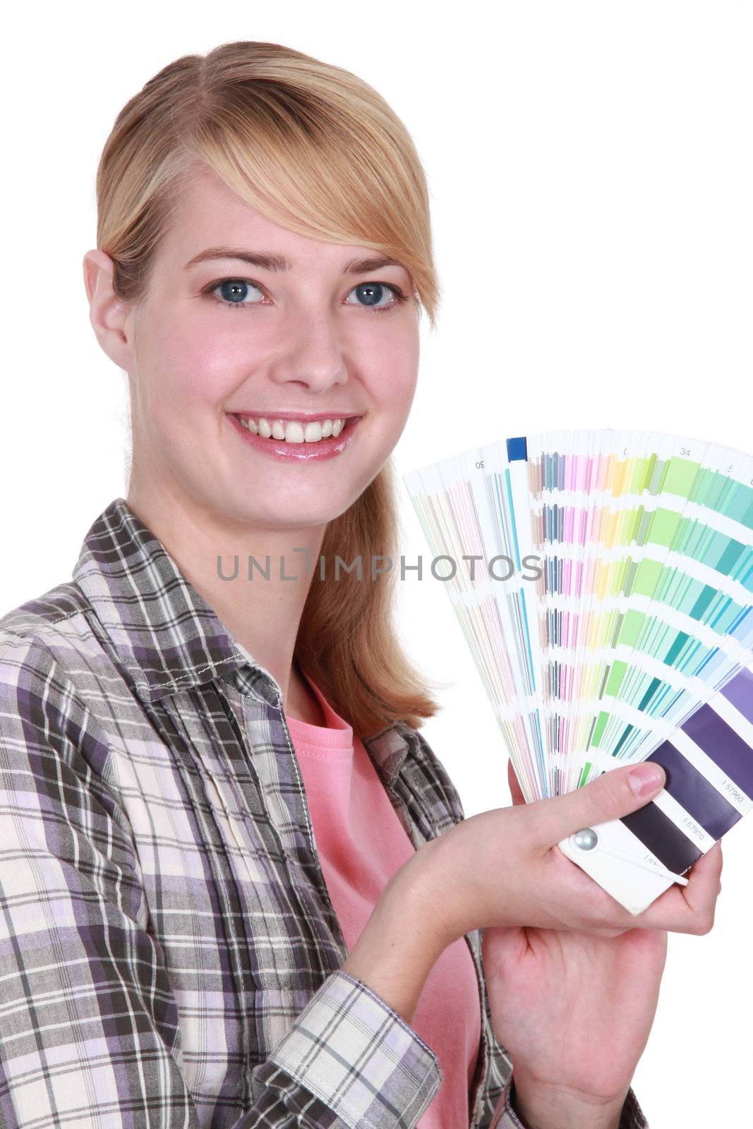 Woman with a color chart by phovoir