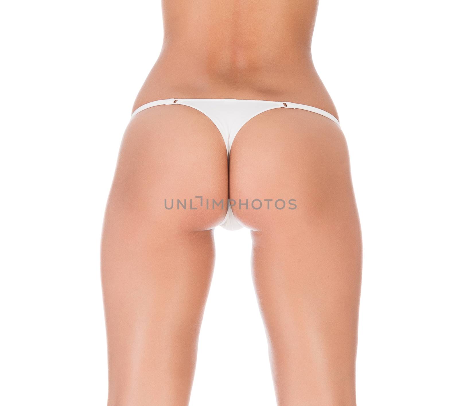 Woman legs, white background, copyspace