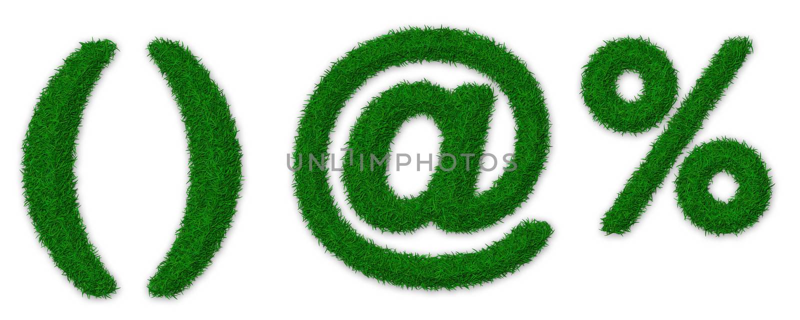 Illustration of math symbols made of grass