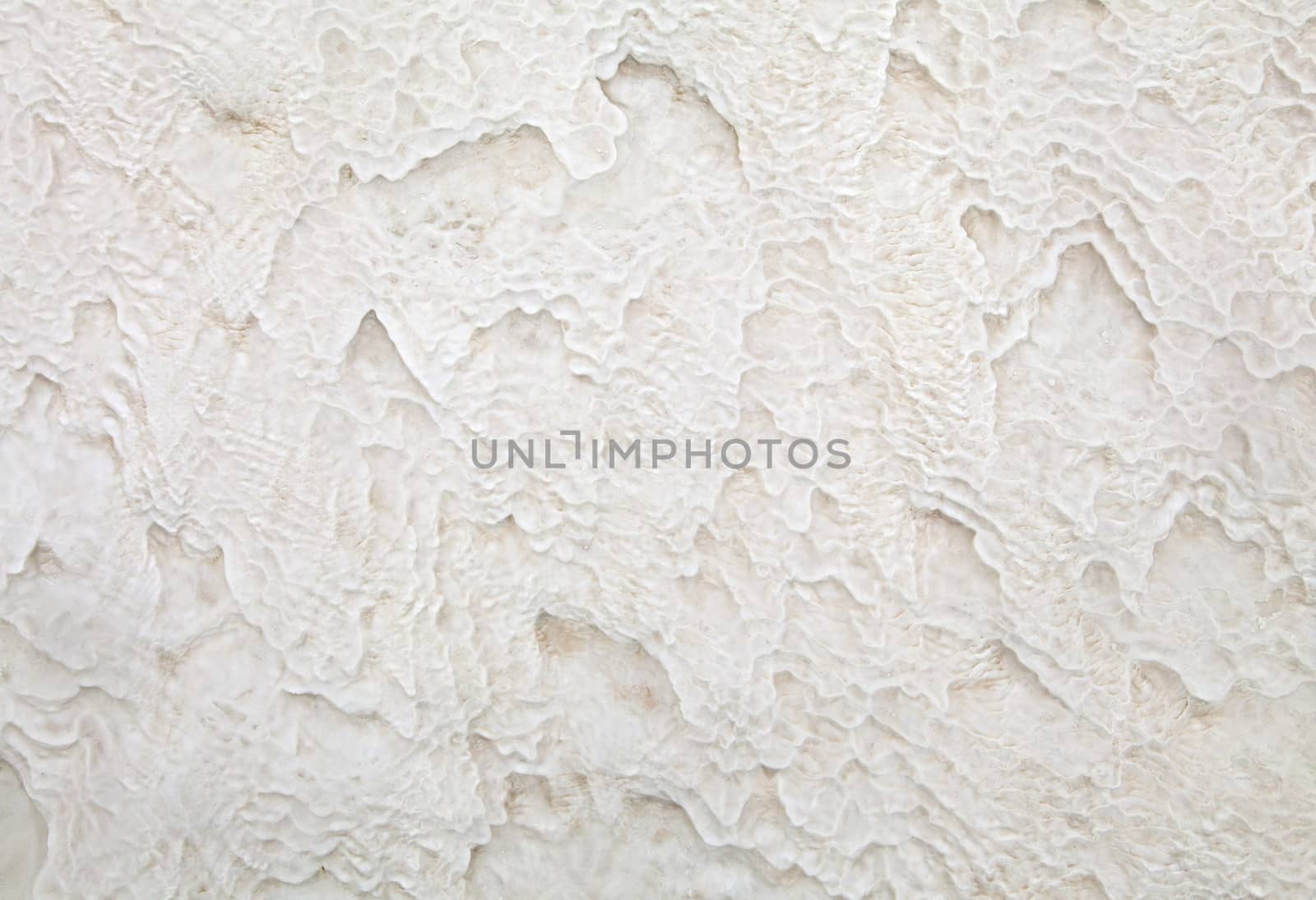 Close-up of limestone travertine in Pamukkale, Turkey