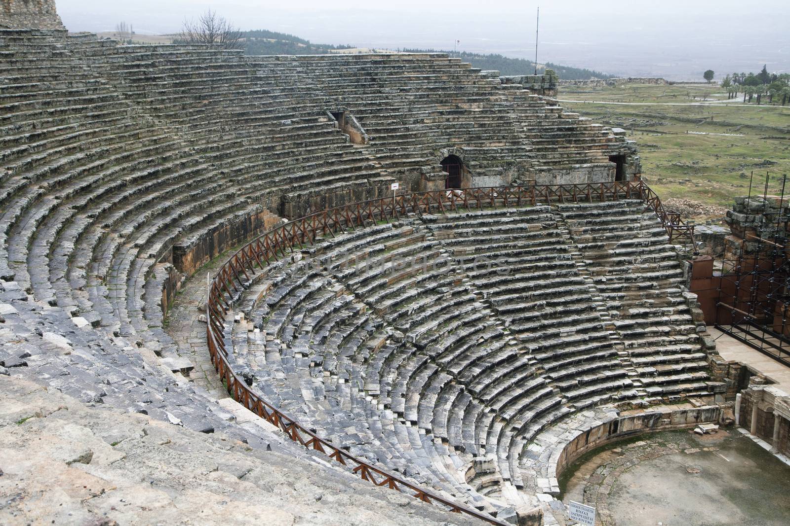 Ancient greek amphiteater in Turkey, abstract architecture