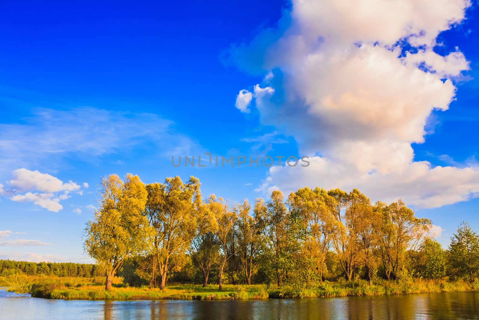 Landscape With River And Blue Sky by ryhor