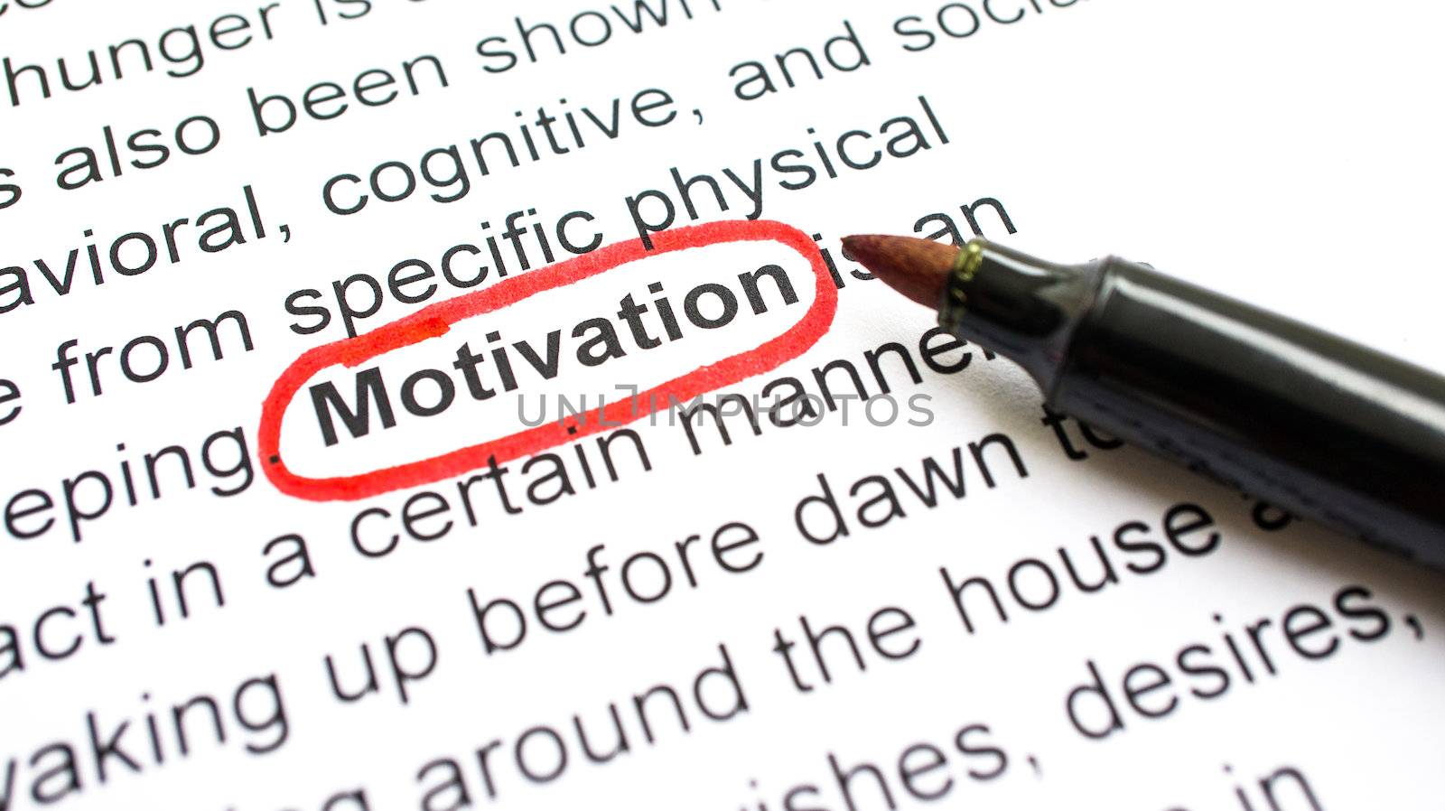 Motivation explanation with heading circled in red
