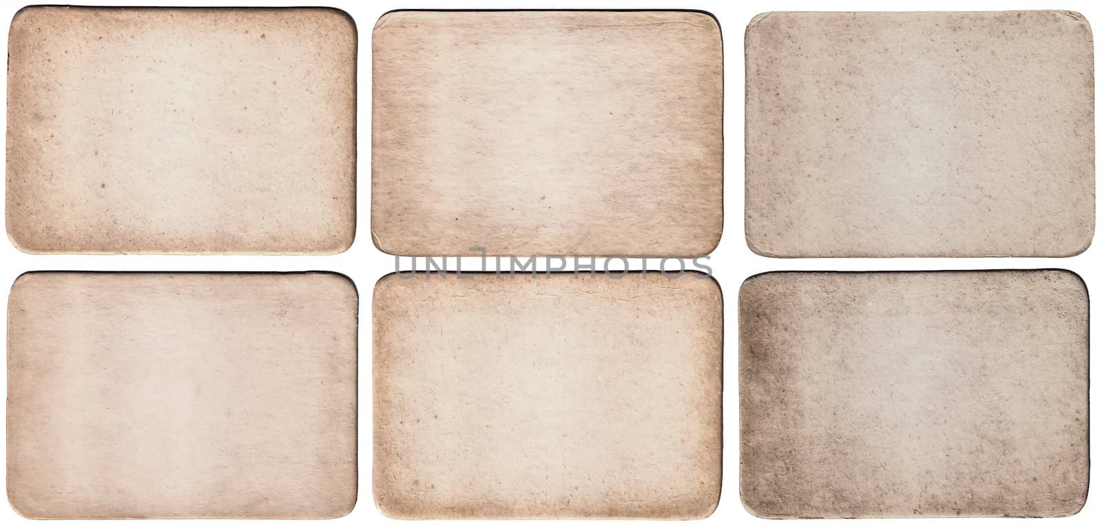 Set Of Vintage Paper Card Texture On  White Background by ryhor