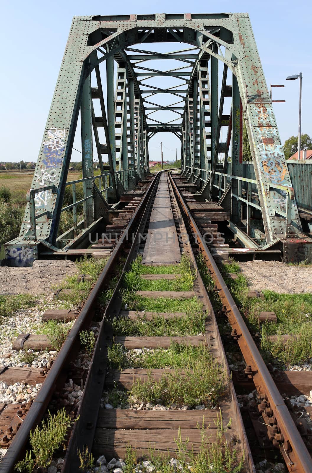 old steel railway bridge vintage