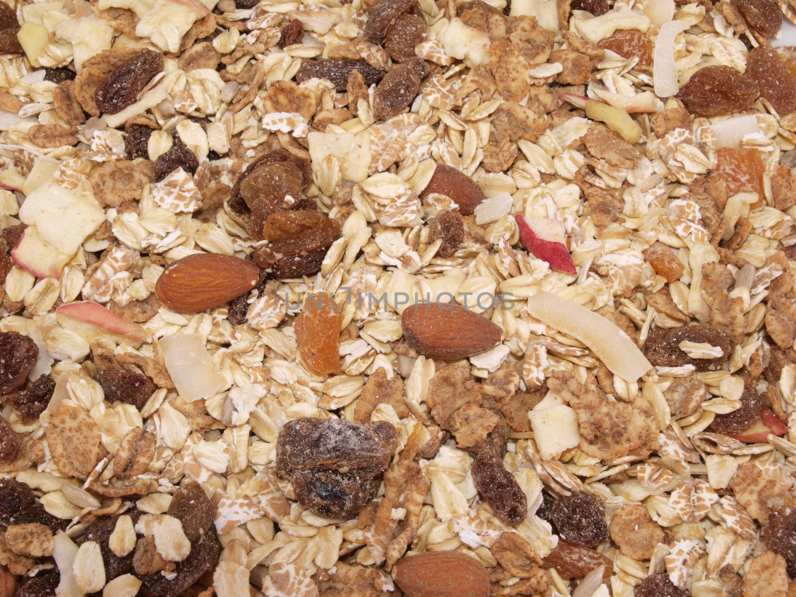 Close up of fresh organic Muesli