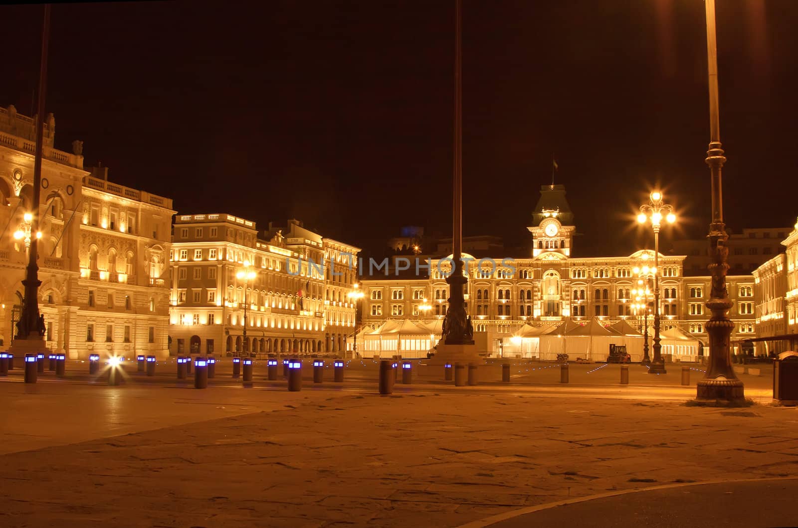 piazza dell'Unita, Trieste by night, Italy