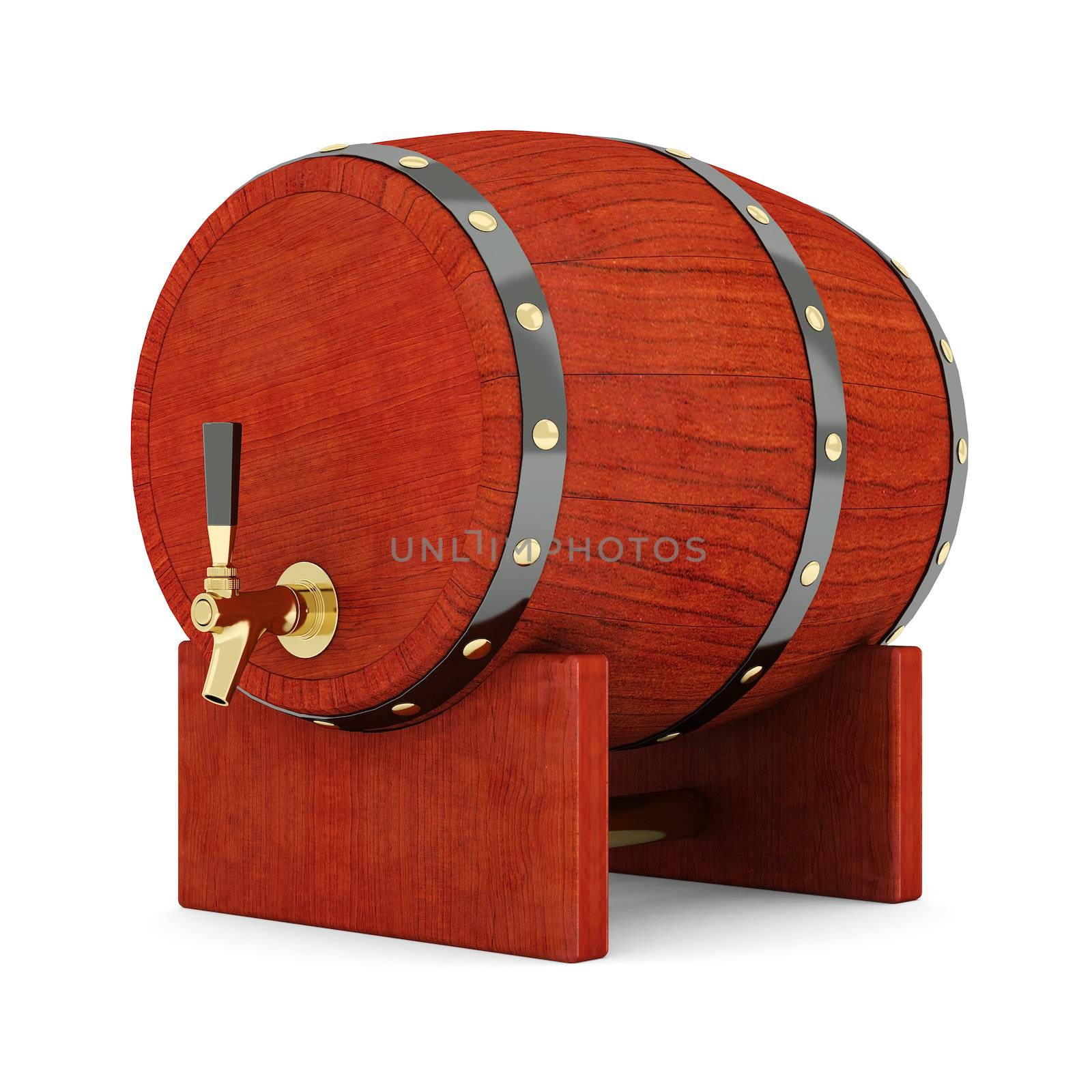 image of the old wine barrels on a white background