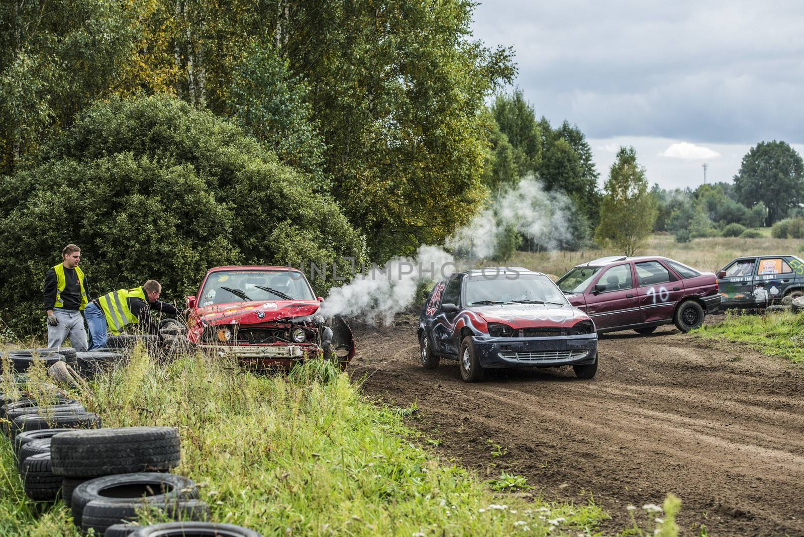 IGANIE, POLAND 29 SEPTEMBER, Wreck Car Racing Championship Finals on 29 September 2013 in Iganie, Poalnd