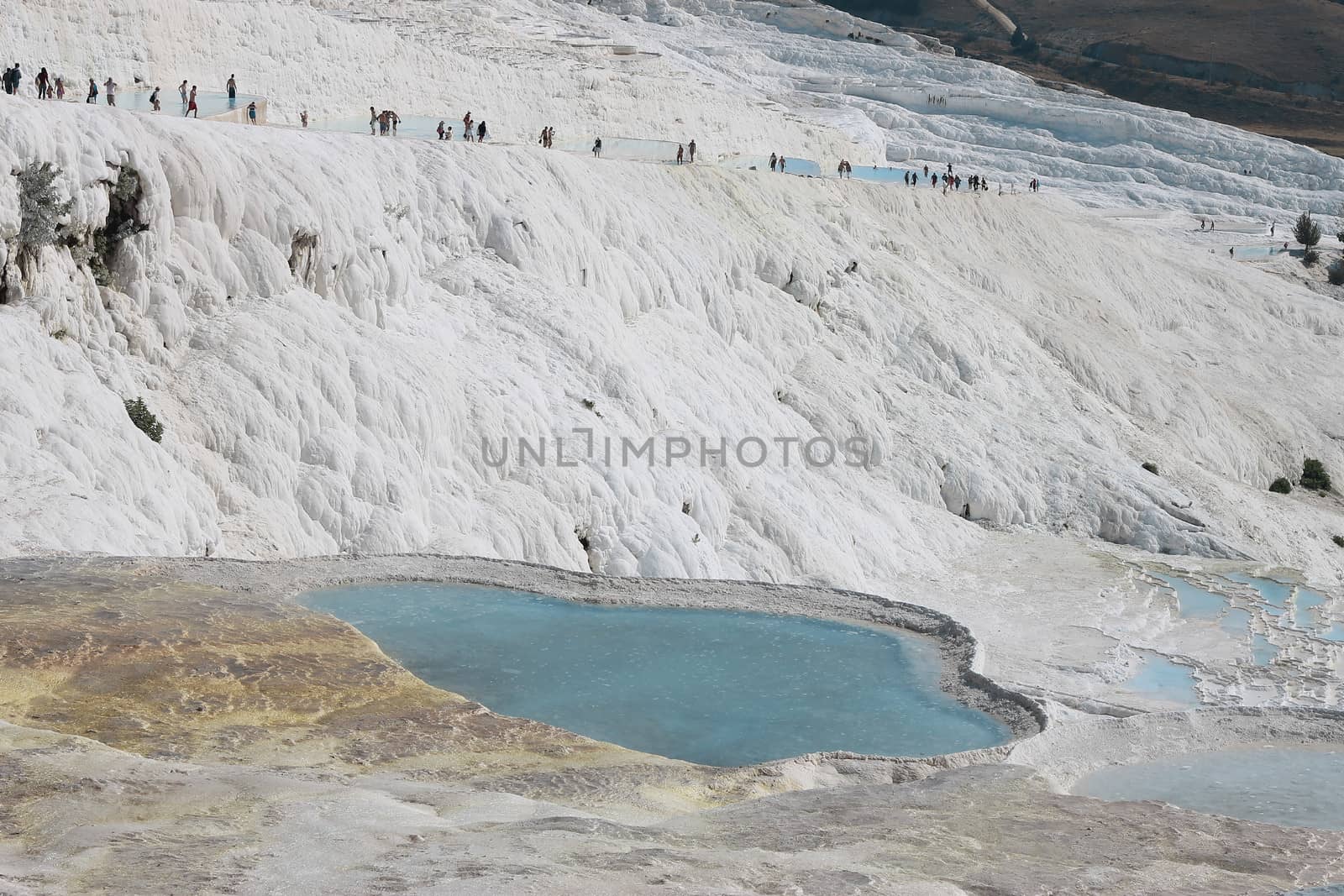 The Pamukkale natural lakes in Hierapolis Turkey