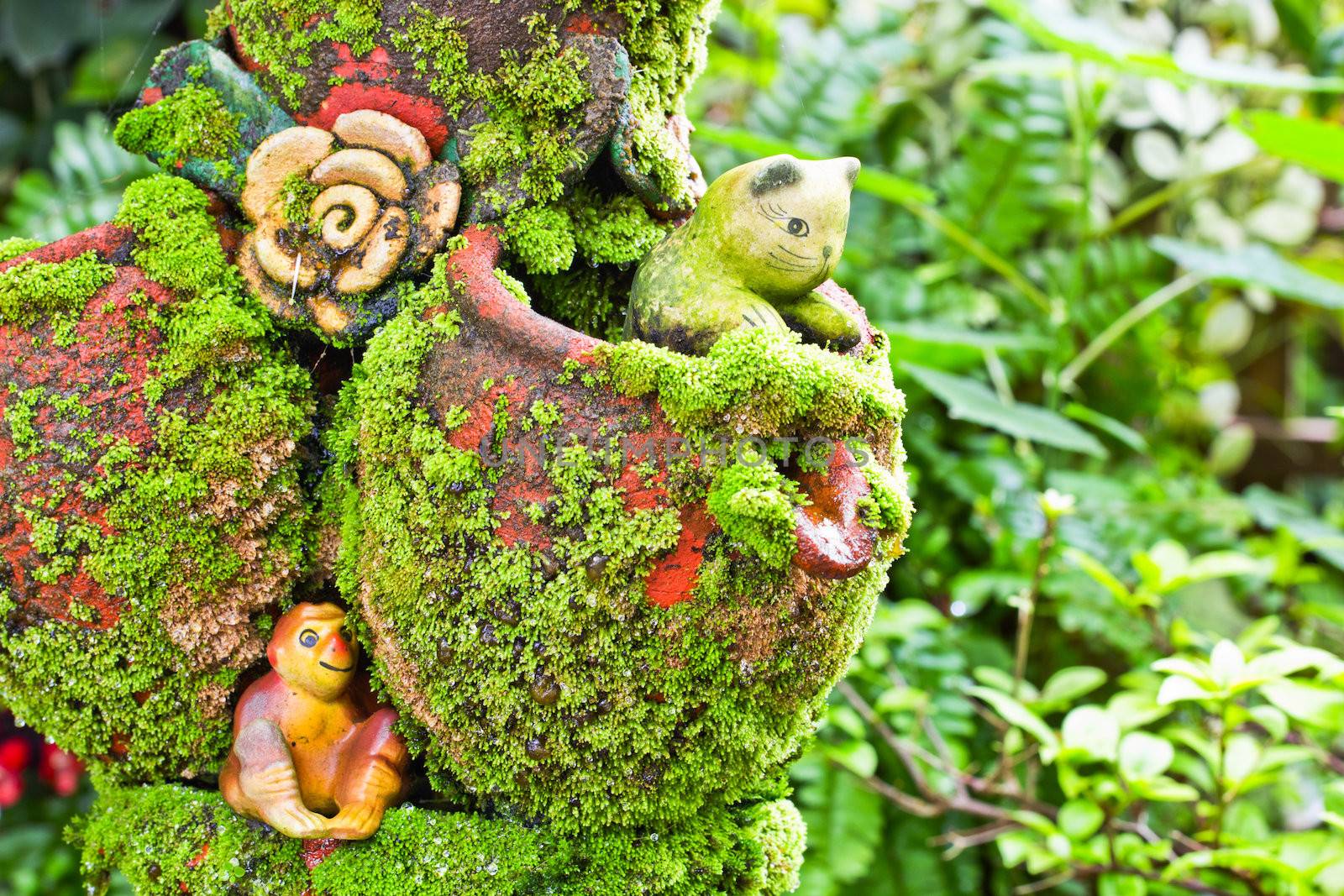 Terra cotta in characteristic of Thai traditional doll