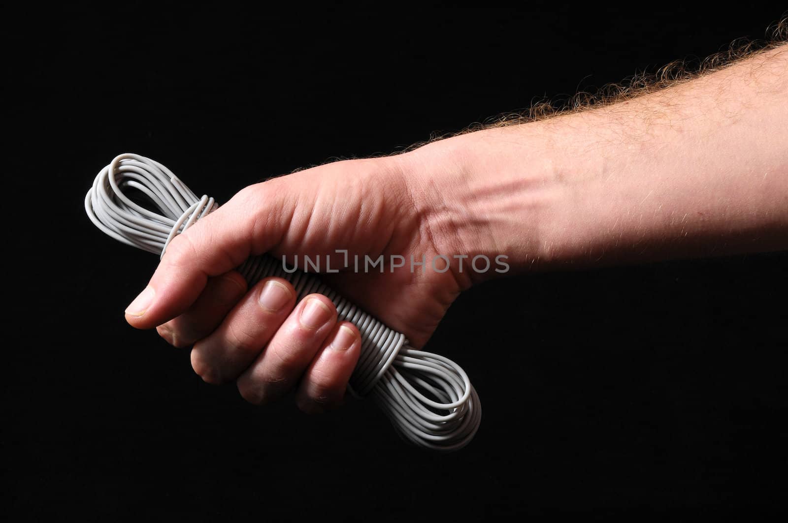 Roll of Twine isolated on a Black Background