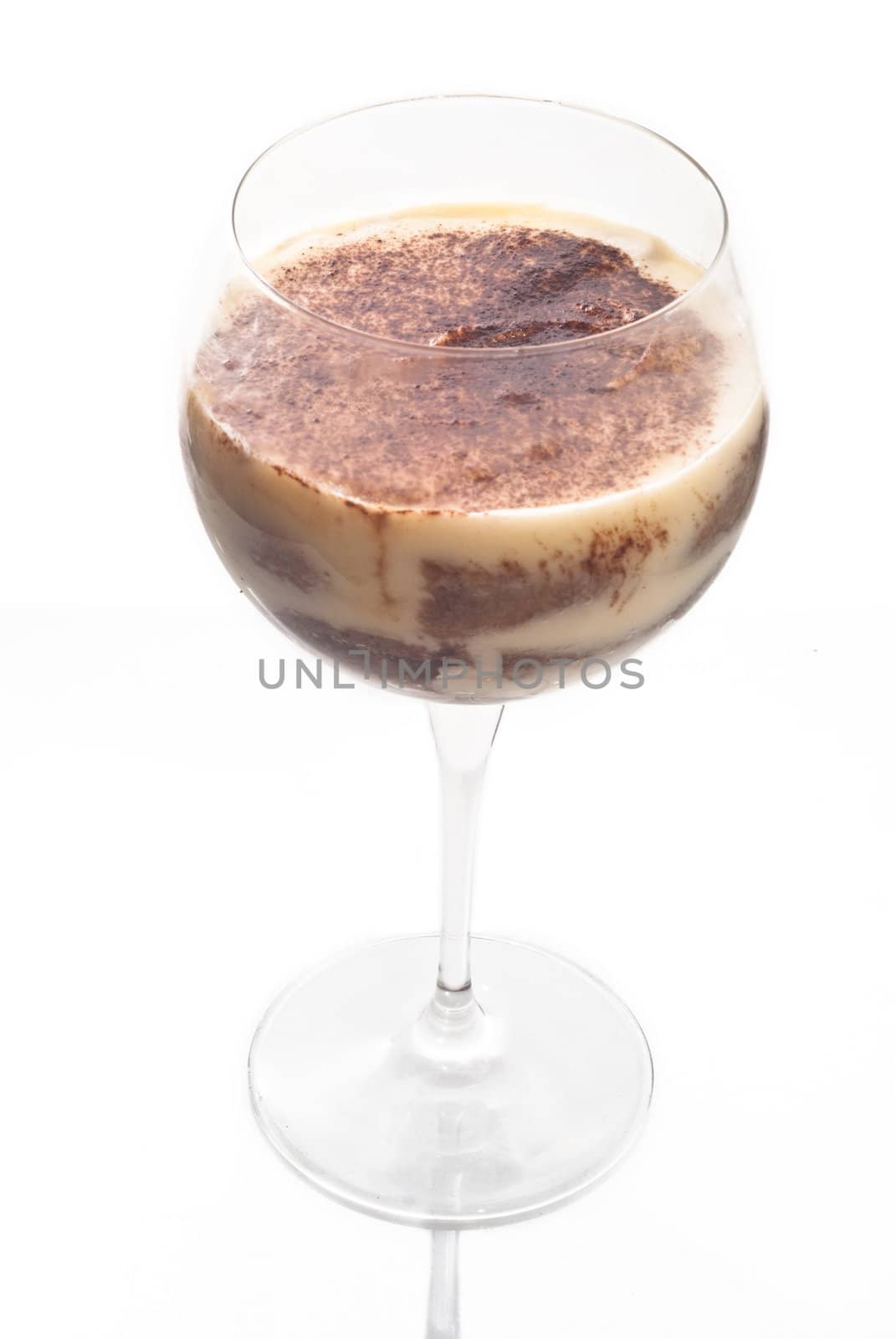 Tiramisu - Italian layered dessert, consisting of the following ingredients: mascarpone cheese, coffee (usually espresso), eggs, sugar and biscuits Savoyardy. Typically, dessert sprinkled cocoa powder