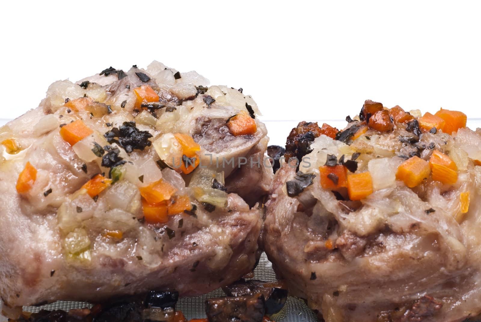 Peasant Foods, ossobuco isolated on white background