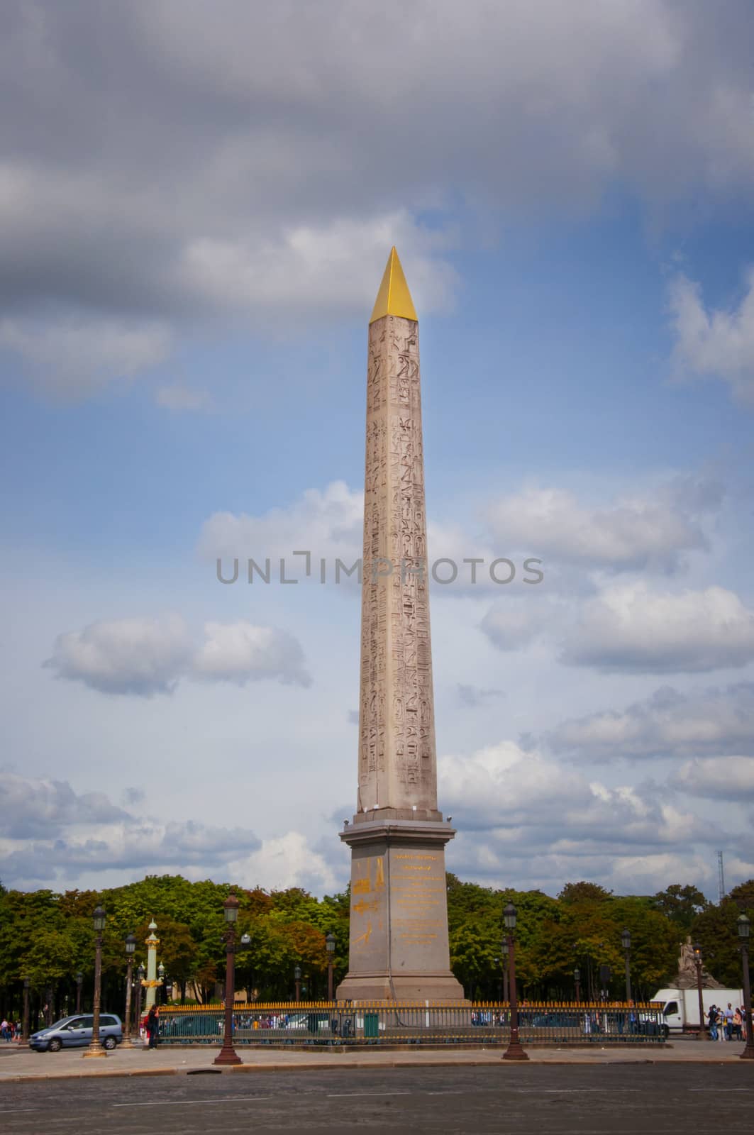 The Luxor obelisk in the Place de la Concorde in Paris.