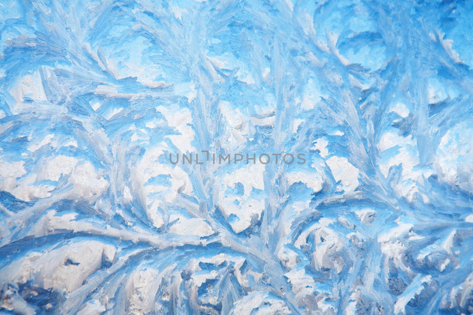painting on the frozen window by frost - nobody