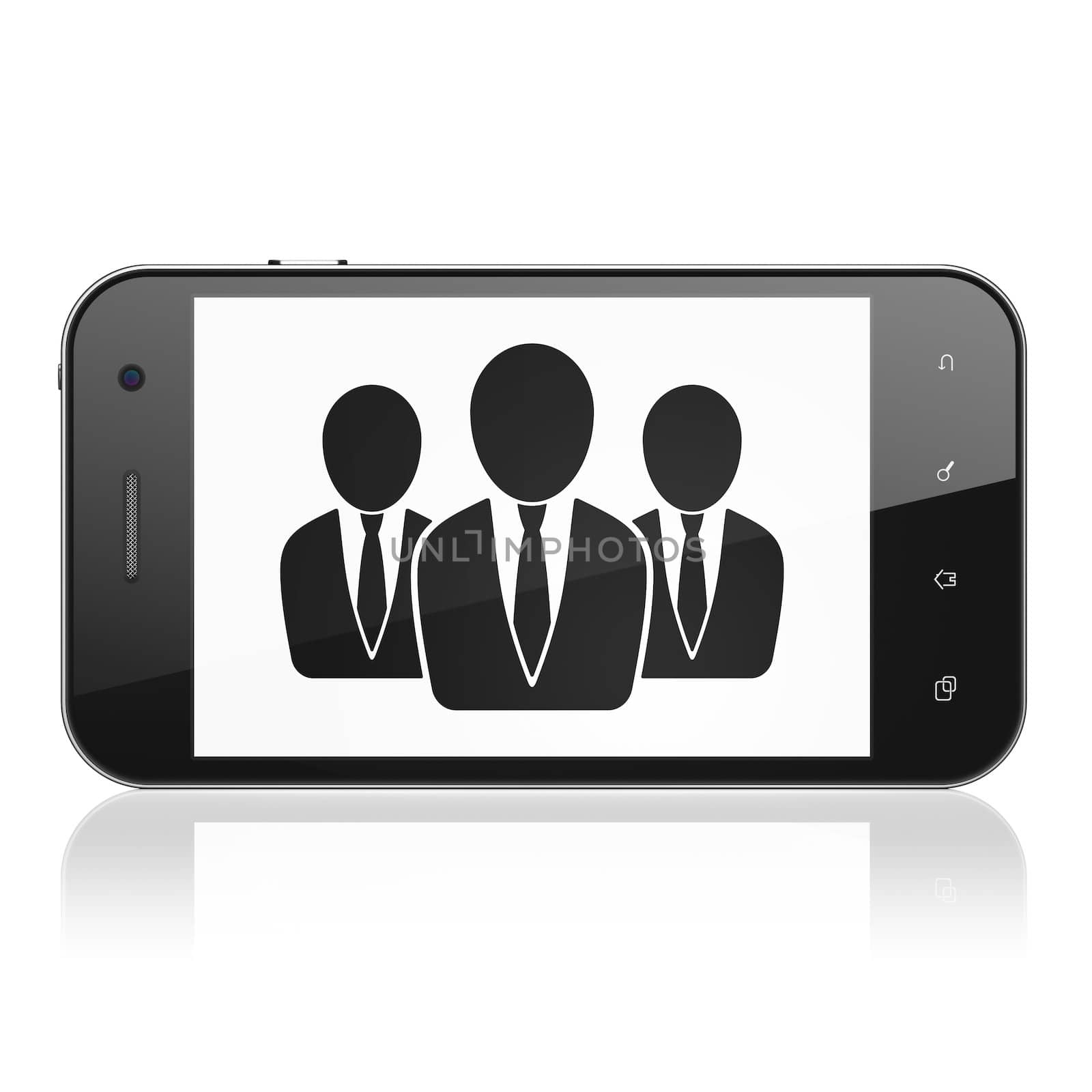 Law concept: Business People on smartphone by maxkabakov