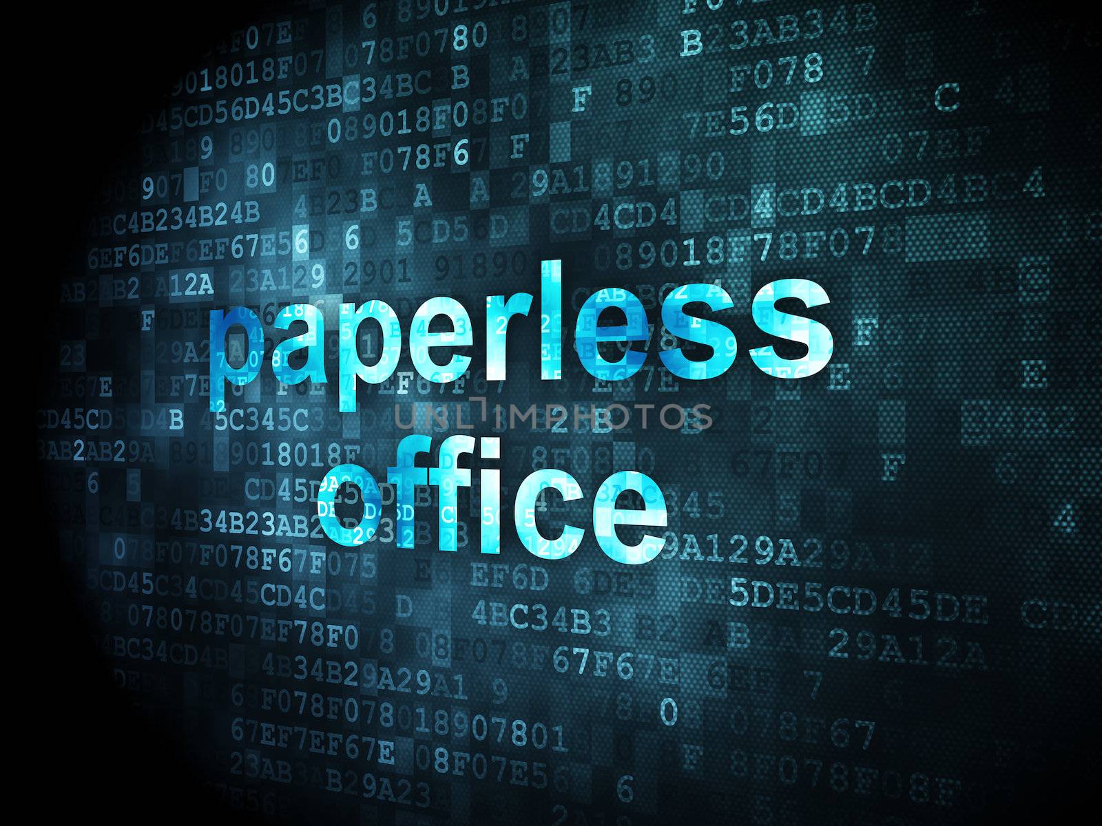 Finance concept: Paperless Office on digital background by maxkabakov