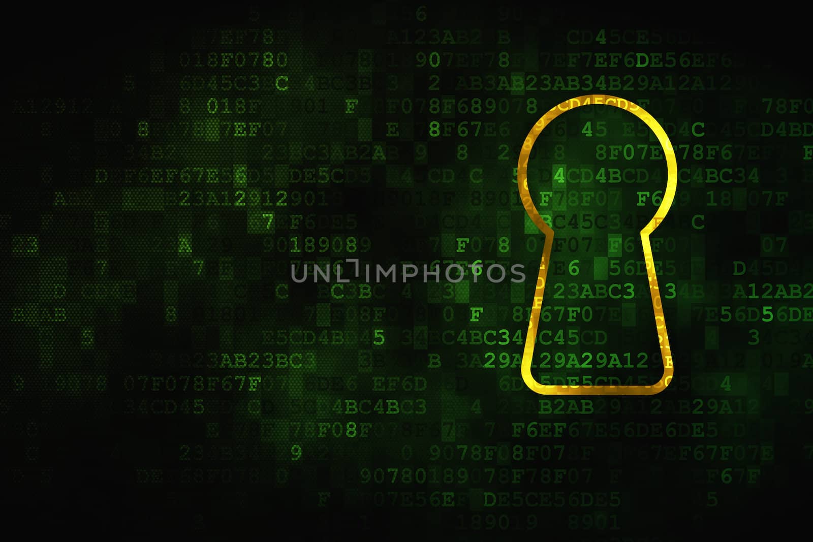 Information concept: Keyhole on digital background by maxkabakov