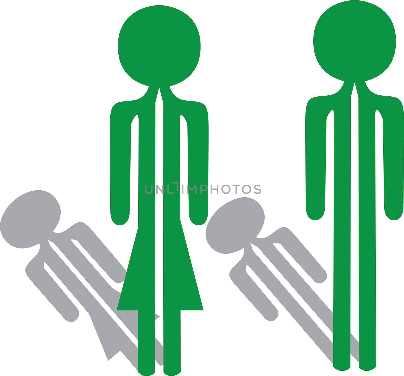drawing of man woman green