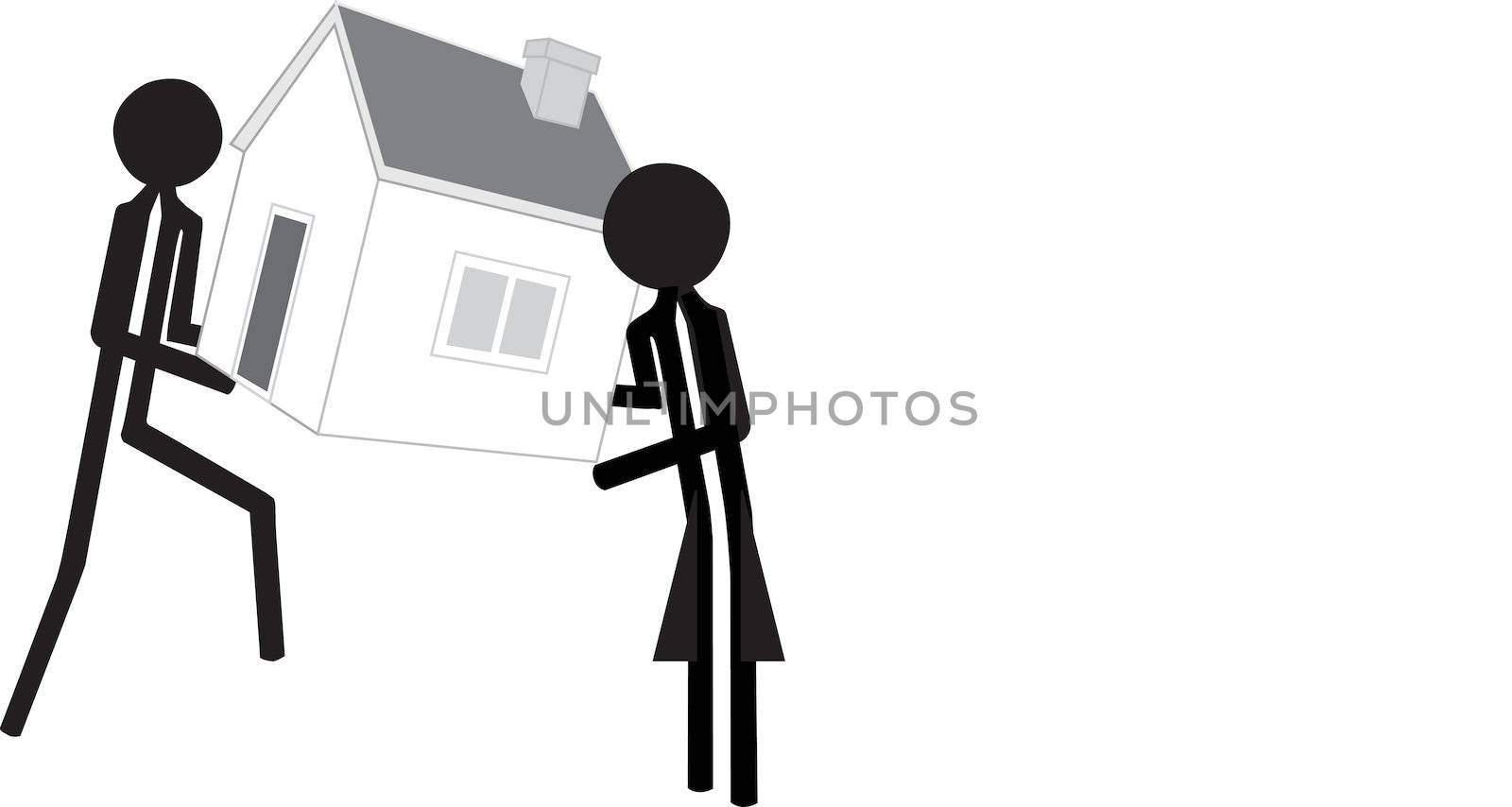 man and woman moving their home