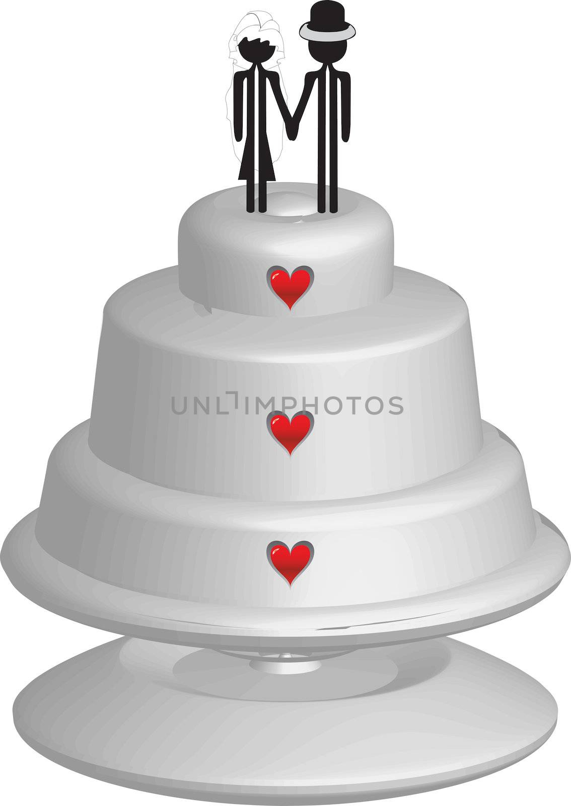 loving couple on the wedding cake