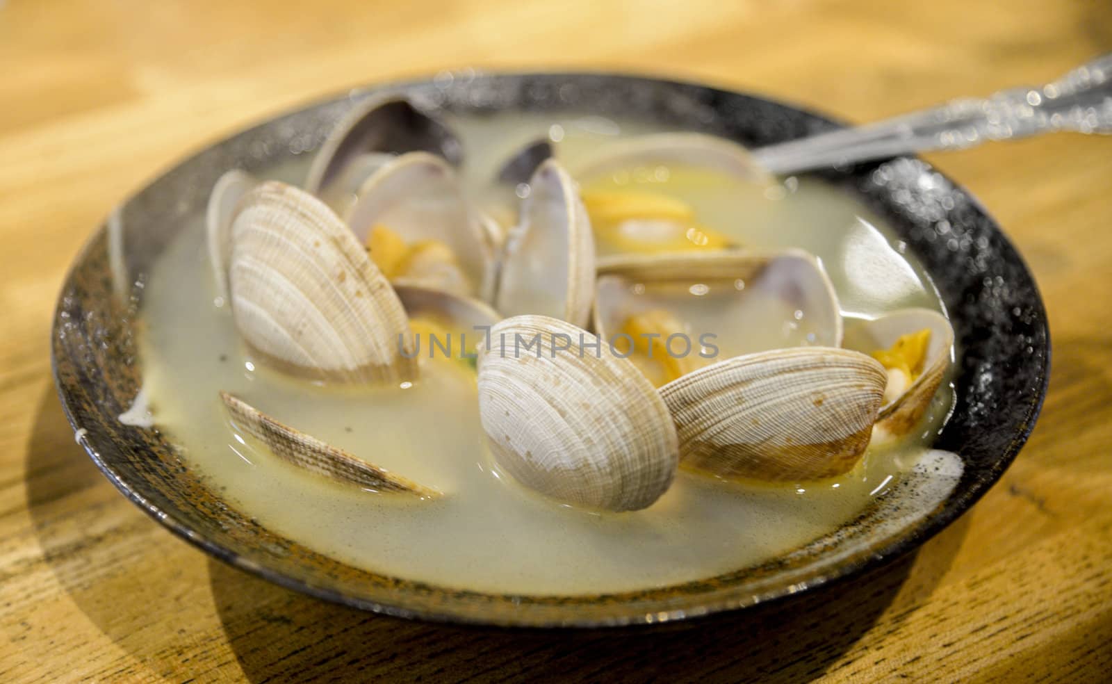 Boiled clam with soup in Japanese style1 by gjeerawut