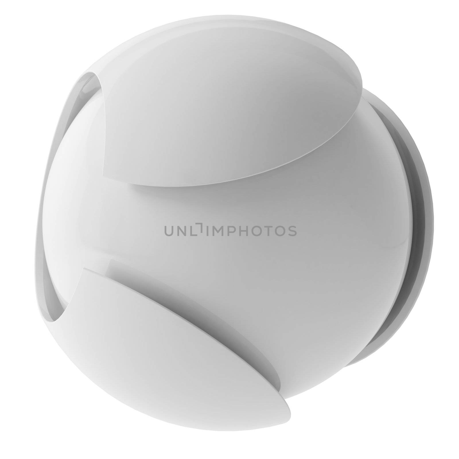 3d white abstract sphere by cherezoff