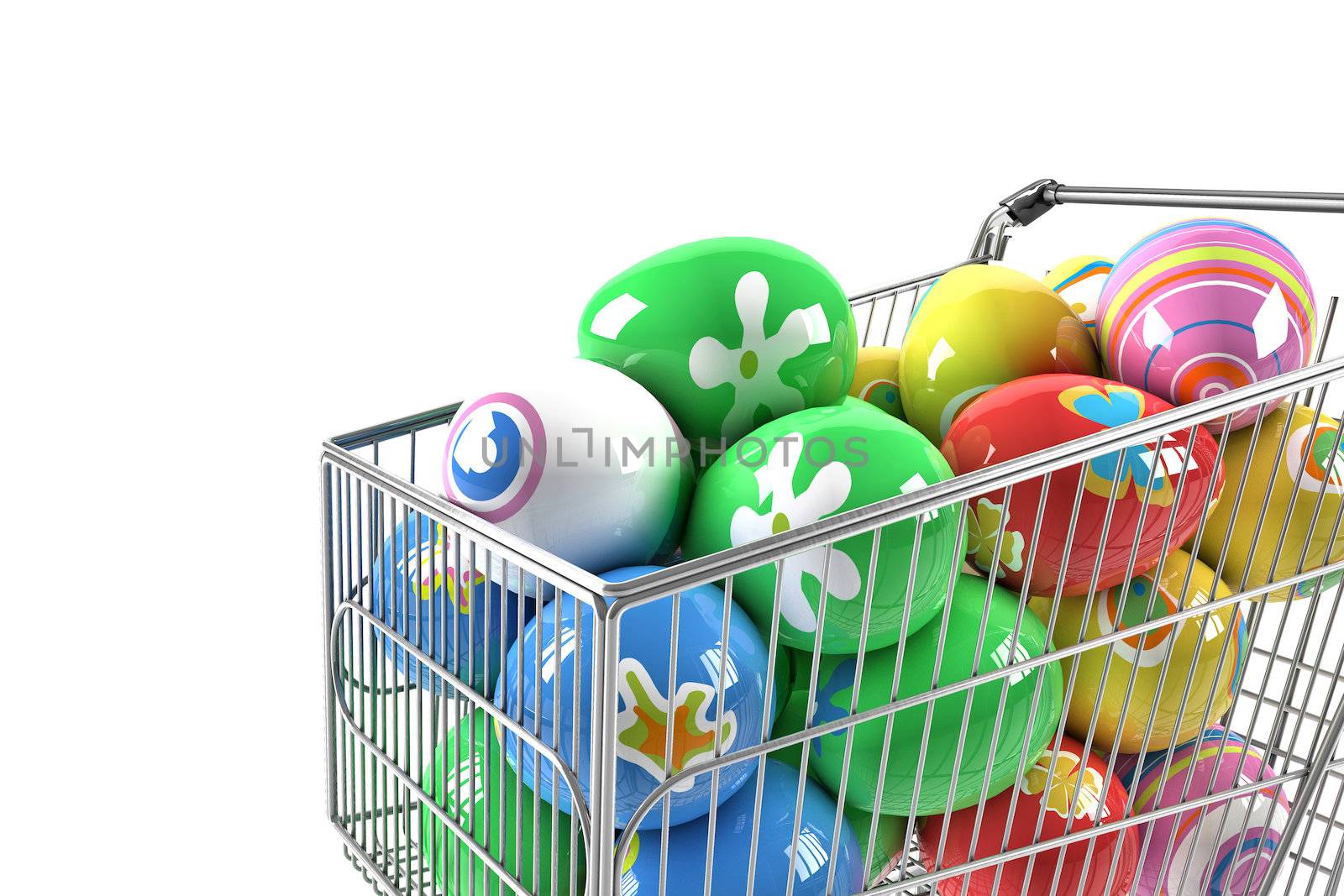 Shopping cart with Easter eggs by dynamicfoto