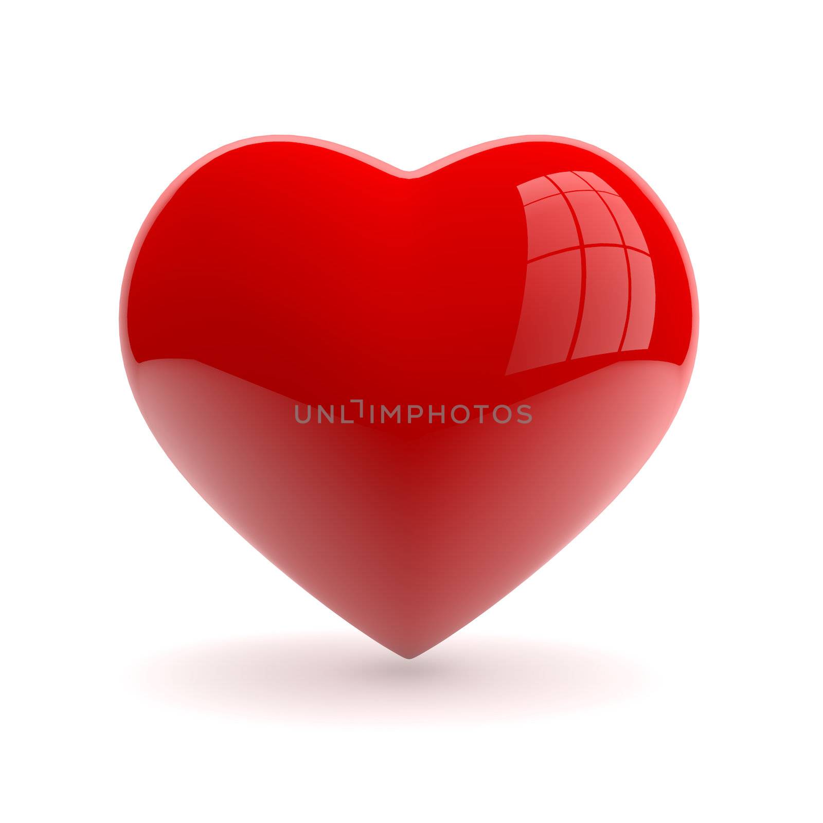 Red heart isolaed on white background