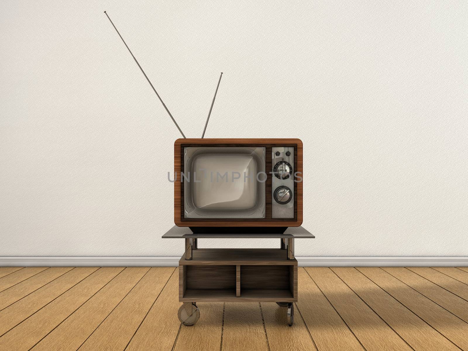 Vintage Tv on a clean room