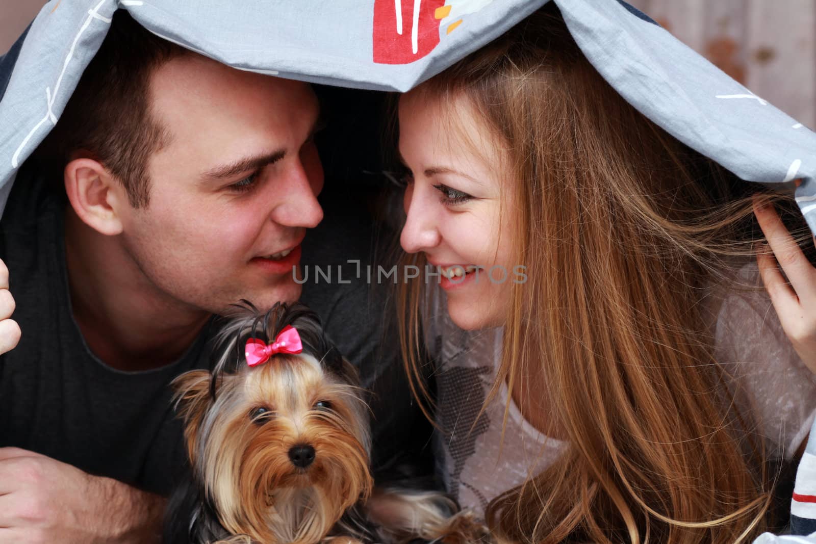 Close up of young couple in love