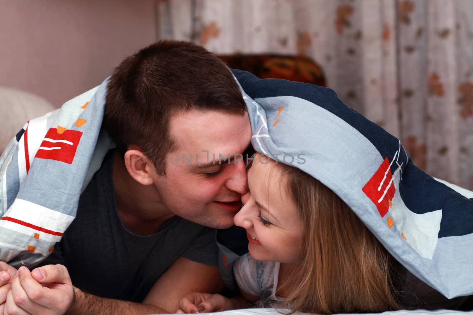 Close up of young couple in love