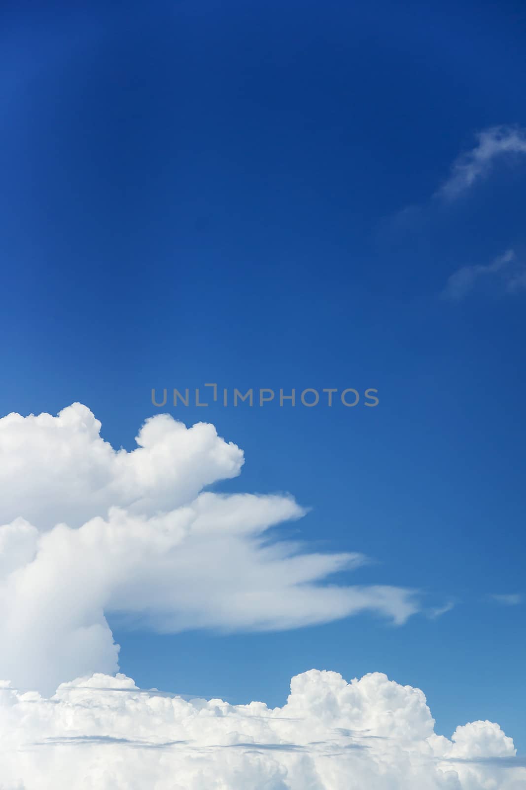 The beautiful white clouds and blue sky