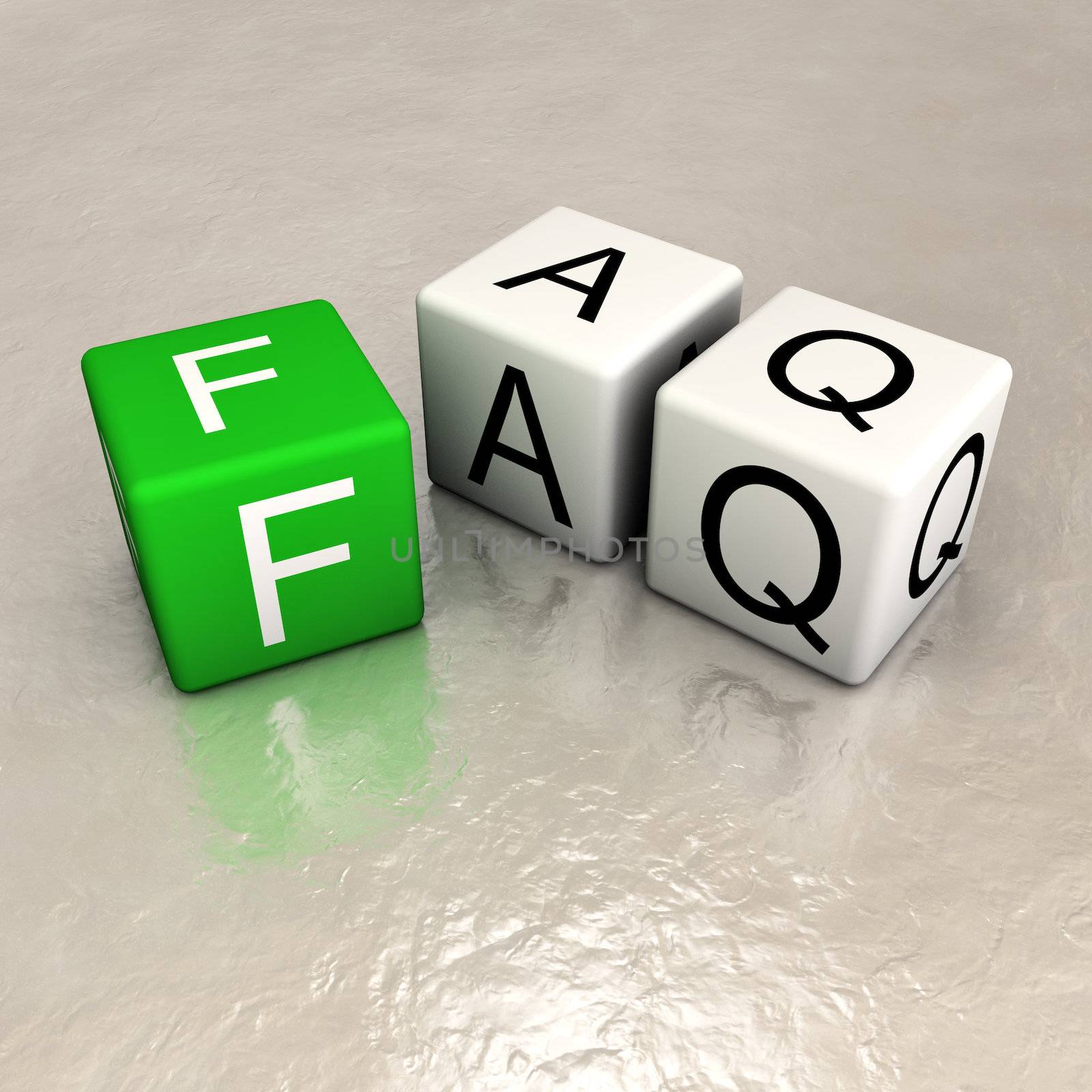 faq word made of cubes