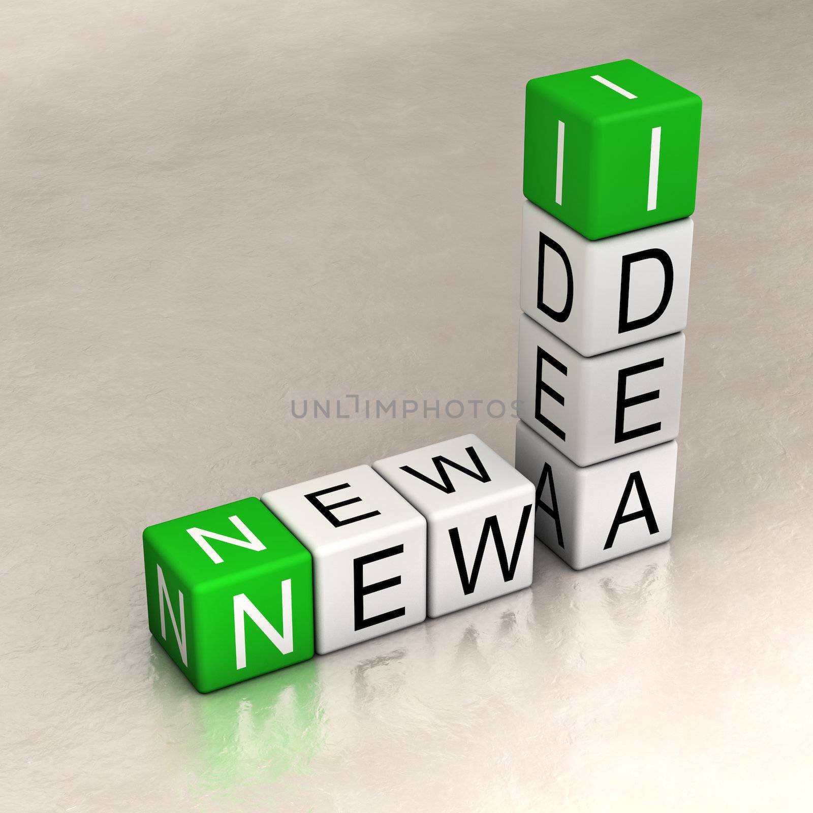 New ideas words made of cubes