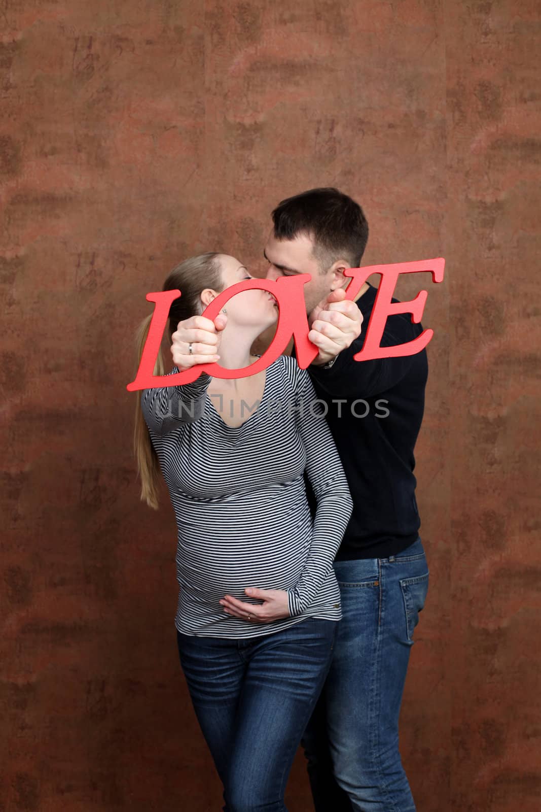 Young couple family pregnant