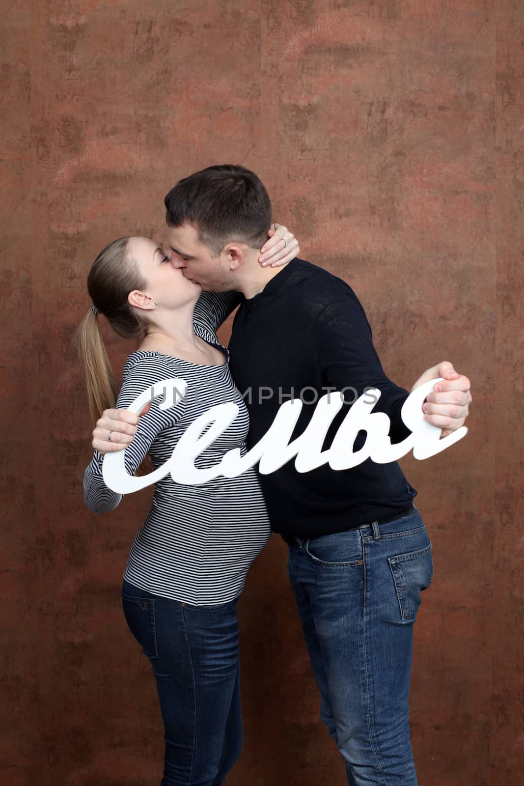 Young couple family pregnant