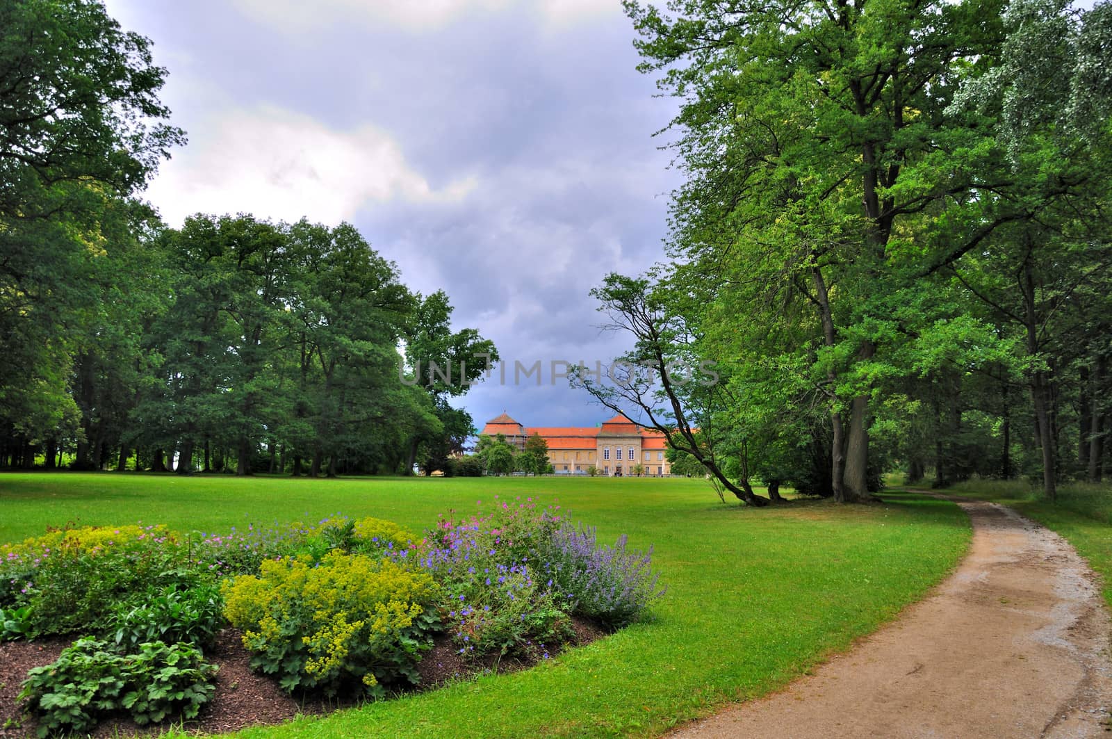 Nature of summer park of Schloss Fasanarie in Fulda, Hessen, Germany